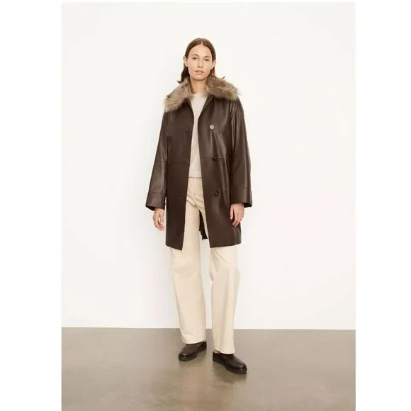 Vince Leather Coat - Picture 4 of 11